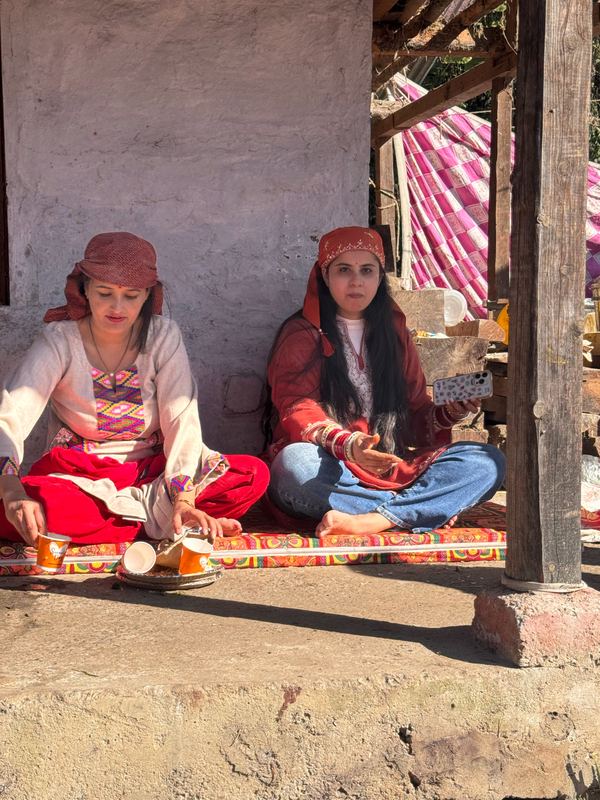 Tea on a village porch